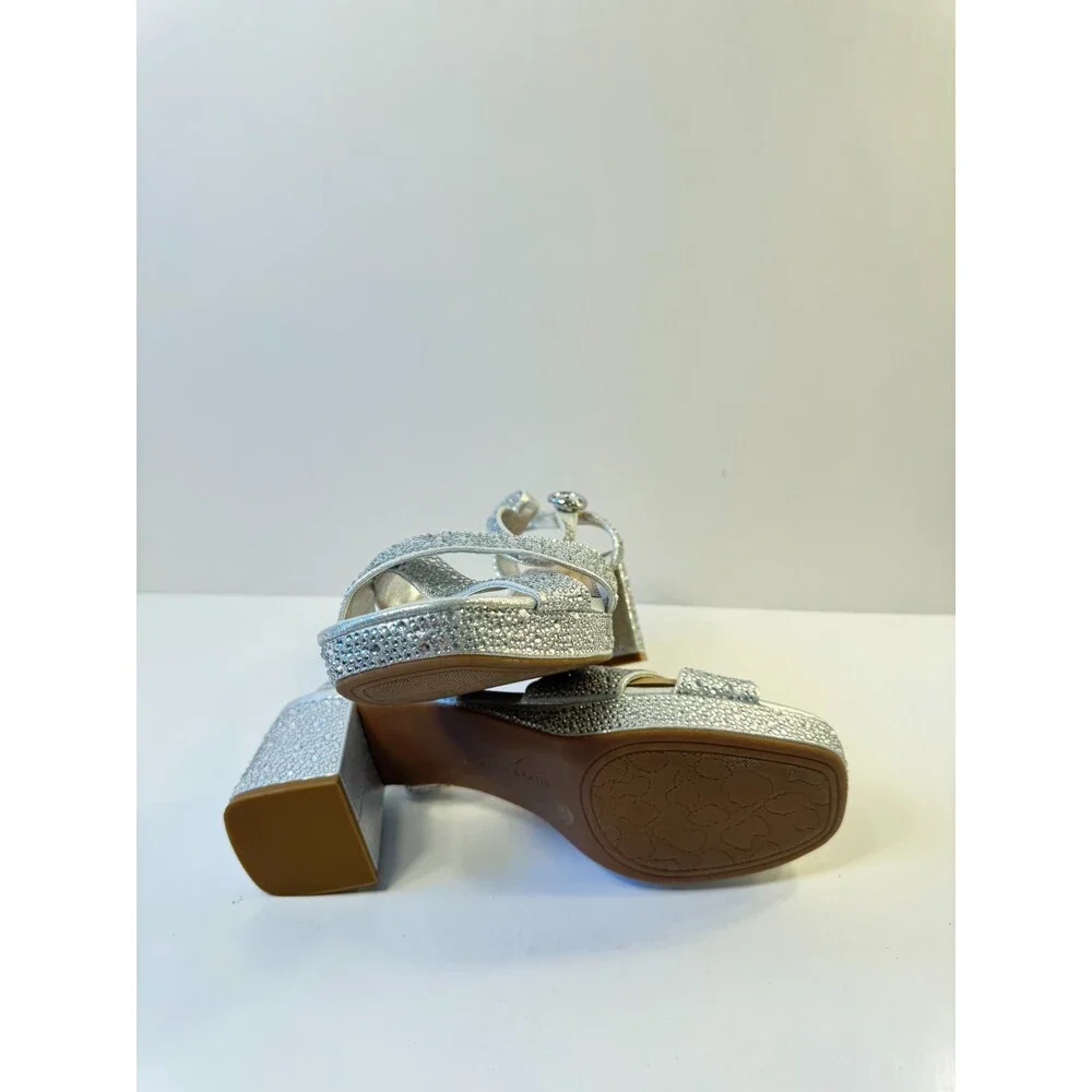 Kelly & Katie Womens Silver Block Heels US 8